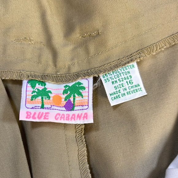 NWT Vintage BLUE CABANA Women’s Khaki High Waist Pleated Bermuda Shorts j14 - Picture 4 of 7